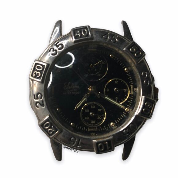 Vintage Selina Mens Wrist Watch Part - Does Not Run, For Parts (Diver's Watch?) - Picture 1 of 7